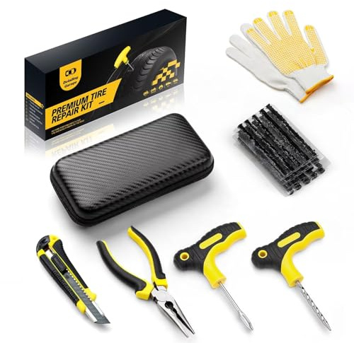 Reparaturset für platte Reifen – Pannenstopfen- und Flickset mit Dichtmittel, ideal für Auto, LKW, Motorrad, Fahrrad – Schnelle Reparatur