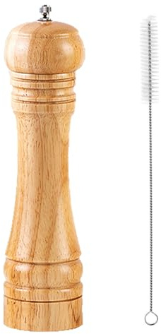 BINHAI Pfeffermühle aus Holz - verstellbares Mahlwerk, klassisches Design, langlebige und elegante Küche für frische Gewürze und Salz, 20,3 cm