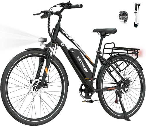 HITWAY 28 E-Bike, Elektrofahrrad Trekkingrad mit 36V 13Ah Akku, bis zu 100 km Reichweite, 250W Motor, 7-Gang, Pedelec Citybike für Damen und Herren