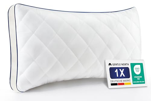 Gentle North Hochwertige Kopfkissen 40x80 cm groß in Hotelqualität - Flauschiges, gut gefülltes Schlafkissen für Allergiker geeignet (Ökotex 100 Zertifiziert) - 60° Waschbar