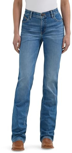 Wrangler Damen Willow Mid Rise Performance Waist Boot Cut Ultimate Riding Jeans, Sophia, 28-34