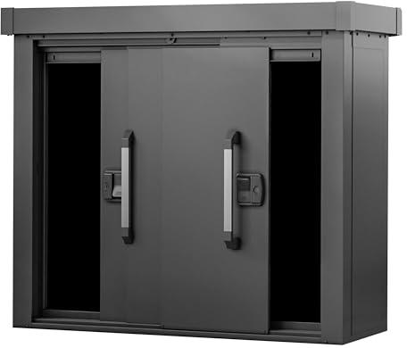 GFP Primeyard Geräteschrank Leon Metall 135x55x112 cm Gartenschrank Schiebetür anthrazit inkl. Fußboden