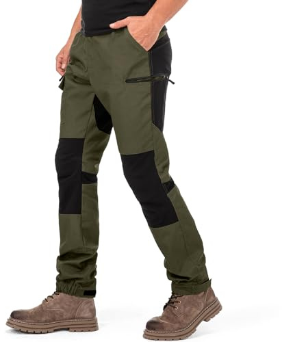 yeyity Wanderhose Herren Outdoor Hosen Robust Atmungsaktiv Langlebig Taktische Hose Arbeitshosen Männer zum Outdoor-Aktivitäten und Außenarbeiten(9925,Amy Grün,XL)