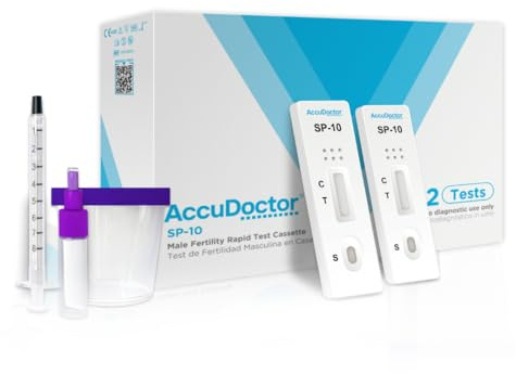 2x Spermatest für Männer Accudoctor | Fruchtbarkeitstest Männer Zuhause | Spermiogramm Test Mann | Spermientest & Sperma Test für Fertilität Mann | Zeugungsfähigkeit Schnelltest 2 TEST KIT
