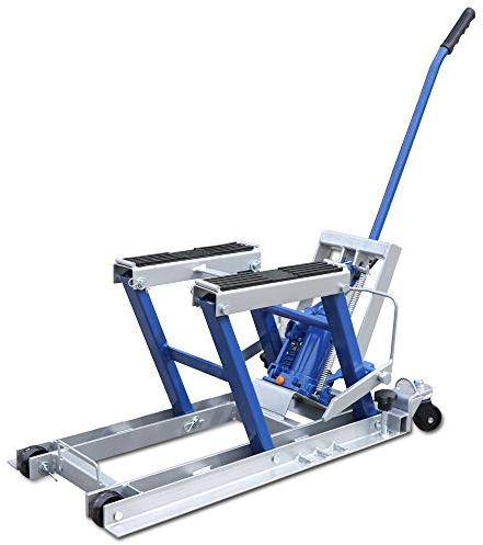 Motorradheber hydraulisch Motorradhebebühne Maximale Belastung 680 kg,Motorrad Hydraulik Scherenheber Maximale Höhe 37,5 cm,Motorradhebebühne Hydraulisch Für Motorräder, Lokomotiven 75*35*15CM(Blau)