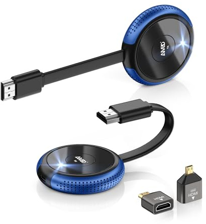 Wireless HDMI Transmitter and Receiver 4K/5.8G, HDMI Funkübertragung | Kabellos Sender und Empfänger 165FT/50M von Laptop/TV Box/Kamera/USBC/PC/PS5 auf Fernsehen/Monitor/Beamer
