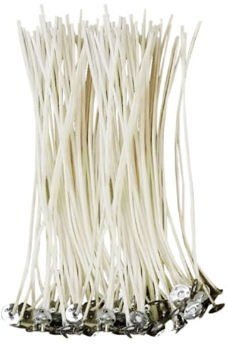 CZ Store®- Kerzendochte |50STK|15 cm Natürliche Bio-Baumwolle, vorgewachst mit Soja-Wachs - Langlebig, geruchlos, sauber - Mit PDF-Anleitung zur Kerzenherstellung