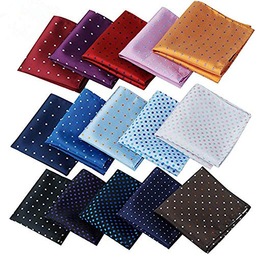 Alumuk Einstecktuch einfarbig - Tuch aus Polyester - Kavalierstuch Pochette Stecktuch - Taschentuch (15 kleine Punkte)