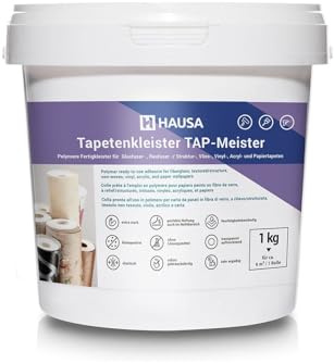 Hausa Fertigkleister TAP-Meister 1kg Kleber für Tapeten aller Art: Glasfaser-, Raufaser-, Struktur-, Vlies-, Vinyltapeten, hohe Anfangsklebkraft extra stark feuchtigkeitsbeständig Tapetenkleister