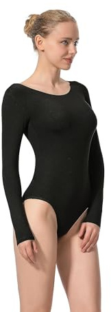 Mulnall Damen Basic Dance Trikot Langarm Gymnastik Tanzbekleidung Team Kurzarm Ballett Trikot Tank Top Ärmellose Leotard (UK4028-06-M)