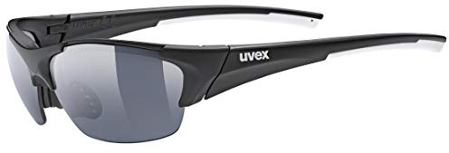 uvex blaze III - Sportbrille für Damen und Herren - inkl. Wechselscheiben in den Filterkategorien 0, 1 und 3 - druckfreier Sitz & perfekter Halt - black matt/smoke - one size