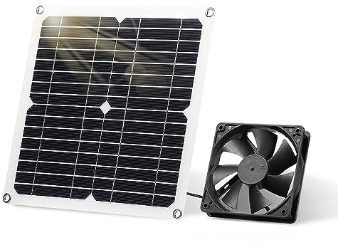 SUNYIMA Solarpanel Fan Kit, 12W wetterfest mit DC Fan für kleine Hühnerställe, Gewächshäuser, Schuppen, Haustier Häuser, Fenster Auspuff
