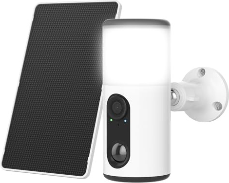 ANRAN 2K Überwachungskamera mit Flutlicht WiFi, Außenleuchte mit Kamera | Kabellos, Solarbetrieben, Integrierter Alarmsirene Design-Leuchte, Bewegungserkennung und Smarte Beleutung, Zwei-Wege-Audio