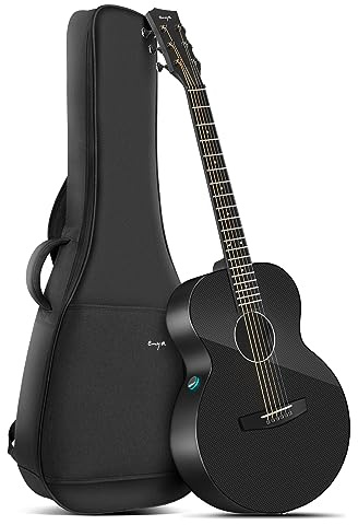 Enya X3 PRO Mini Gitarre Elektro-Akustische Gitarren aus Kohlefaser 36'' | Smarte Gitarre mit Integrierte Effekte / SP1 AcousticPlus Tonabnehmer für Erwachsene Anfänger,Festival, Geschenk