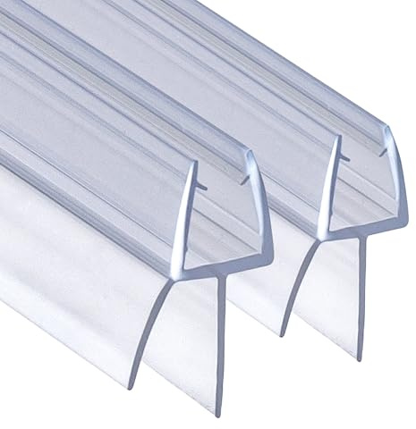 DOPPOSO Duschdichtung 2 x 80 cm Ersatzdichtung für 4mm/5mm/ 6mm/ für Duschkabinen Badewanne mit verlängerten Gummilippen Glastür Duschdichtung Glasdicke