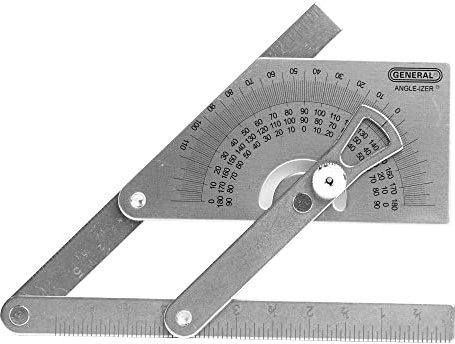 Universalwerkzeuge und Winkelmesser #39, Edelstahl, Außen- und Innenwinkel, abgeschrägte Winkel, 0° bis 180°.