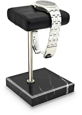 Uhrenständer Marmor Basis,Elegante & Langlebige Uhren-Display-Halter für Uhren, Armbänder, Halskette, Herren-Geschenk für Vatertag, Weihnachten (Schwarzer Marmorsockel)
