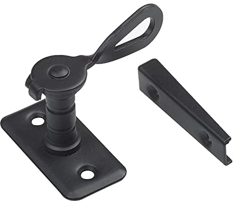 Amig - Ladenhalter Typ San Sebastian für Fensterläden Mod. 12 | 50 x 25 x 20 mm | Innenverriegelung zur Reduzierung von Lärm und Zugluft | Schwarz lackierter Stahl | Inklusive Zugschraube
