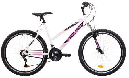 F.lli Schiano Damen Range Mountainbike, Weiß-Rosa, 26 Zoll, MTB
