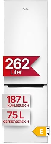 Amica KGCL 387 150 W Kühl-Gefrierkombination / 176cm (H) x 54cm (B) x 55cm (T) / FrostControl im Gefrierbereich/VitControlPlus Schublade/Superkühlfunktion/LED-Display