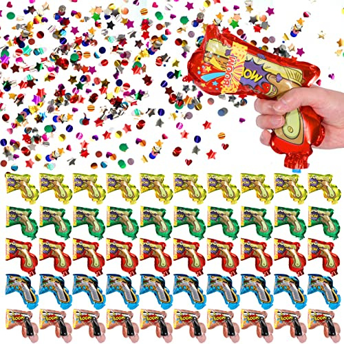 Joycabin 50 Stück Konfettikanone, Konfetti Pistolen Set, Konfetti Shooter Party Popper Biologisch Abbaubare Konfettibombe Für Karneval, Geburtstag, Hochzeit, Silvester, Partys, Jubiläum