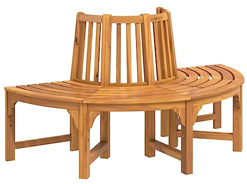 vidaXL Baumbank Halbrund 160 cm Massivholz Eukalyptus, 319423