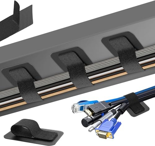 Kabelmanagement unter dem Schreibtisch, 【Haltert 15 Kabel】【Ultra-Haftung】 Kabelhalter Selbstklebend, verstellbarer langer Kabelbinder, Wiederverwendbarer Kabelclip-Versteck, 20 Paar