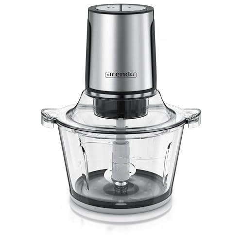 Arendo Power Zerkleinerer 400 Watt mit 1,5 L Glasbehälter, Elektrischer Multizerkleinerer, Leistungsstarker Universalzerkleinerer mit 4 Edelstahl Klingen 2 Geschwindigkeitsstufen Power Chopper