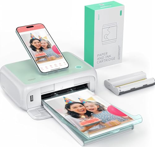 YOTON Fotodrucker für Smartphone, Mobiler Drucker mit 54 Stück Fotopapier (4x6), Unterstützt Ausweisfoto, 15s-AR-Videodruck und Wi-Fi-Verbindung,Verfügbar für iOS und Android Phones/Laptops