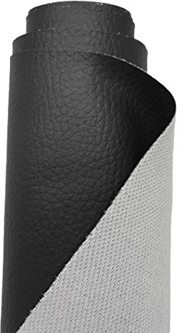 A-Express Premium Gekörnt Wasserdicht Kunstleder Gekörnt Lederimitat Texturiert Lederstoff Meterware - 200cm x 140cm (Schwarz)
