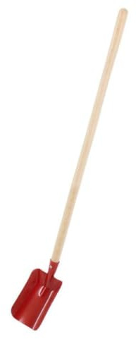 Rekord Kinderschaufel aus Metall (Rot) | 95 cm Gesamtlänge mit stabilem Holzstiel (76 cm) | robuste Schaufel für Kinder ab 3 Jahren | Gartenschaufel & Strandschaufel