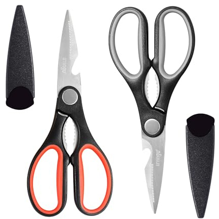 LIVINGO Küchenschere 2 Stück Haushaltsschere aus Edelstahl, Scharfe Strapazierfähig Schere Küche, Vielseitige Allzweckschere, Küchen schere für Huhn, Fisch, Fleisch, Kräuter