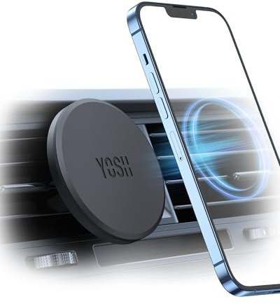 YOSH für MagSafe Autohalterung, [1-Sekunden-Installation & vollständiger Gummischutz], Ultra-Stabiler Lüftung Handyhalterung Auto mit N55 Magnet, für iPhone 17/16/15/14/13/12 Serie, ohne Metallplatte