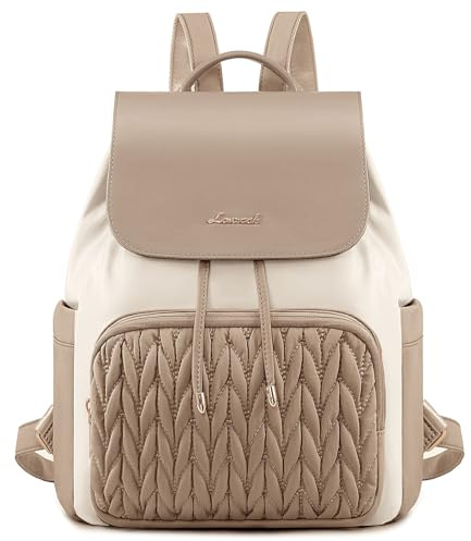 LOVEVOOK Rucksack Damen Klein, Elegant Cityrucksack Kleiner Tagesrucksack | Wasserdicht Damenrucksack Rucksacktasche Mini Casual Backpack Women Modern für Freizeit Reisen Schule Arbeit, Khaki-Beige