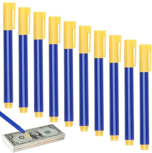 10 Stück Geldscheinprüfer Stift als Geldscheintester,Geldscheinsprüfer | Falschgeld Prüfer Stift Gefälschte Geldscheine,Tester Geldscheinsprüfer für US-Dollar,Euro,Pfund,Yen,Won us