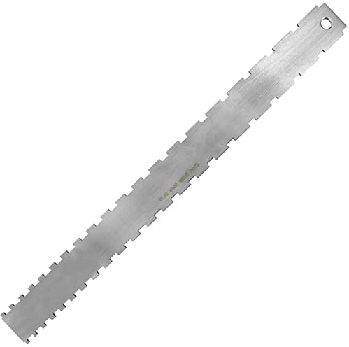 Gitarrenhals Gekerbtes Lineal mit gerader Kante Edelstahl 24.75 Gekerbte Straight Edge-Gitarrenbauer-Werkzeug Gitarrengriffbrettlineal Bunddistanzlineale zum Messen von Bund