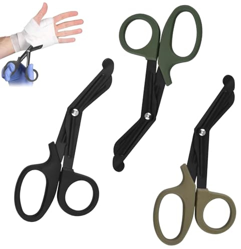 COZERI 3 Pack Schere Medical Scissors,Verbandschere Edelstahl, Medizinische Schere mit Abgewinkeltem Kopf für Erste Hilfe und Pflege