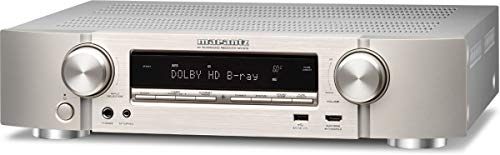 Marantz 90766128 NR1510 5.2 Kanal AV Receiver, HiFi Verstärker, HEOS Multiroom, Musikstreaming, AirPlay 2, Bluetooth, Wi Fi, WLAN, 6 HDMI Eingänge, Alexa Kompatibel, Silbergold