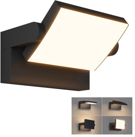 Klighten 24W Außenwandleuchte LED Aussenlampe, Schwarz, Warmweiß 3000K