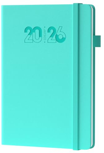 JAYSOO® Kalender 2027 Wochenplaner 21x14.5cm Tageplan und Stundenplan, 12 Monate Terminplaner Hardcover (Jan.-Dez.2027) für Arbeit, Lernen und Familienplan - Blaugrün