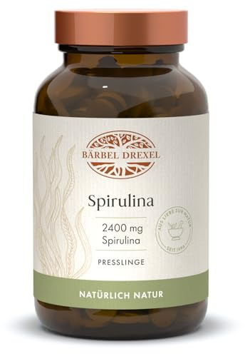 Premium Spirulina Tabletten, 100% natürliche Presslinge ohne Zusätze, Vegan (300 Stk) Vitamine, Minealien, Nährstoffe, Immunsystem + Abwehrkräfte, Vitamin B12, Mikro-Alge, Aminosäuren BÄRBEL DREXEL®
