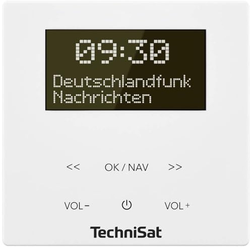 TechniSat DIGITRADIO UP 55 - DAB+ Unterputzradio für die flexible Montage | DAB, UKW, Bluetooth-Empfang, dimmbares OLED-Display, Weck- und Sleeptimer, 2 Watt, Frontcover RAL 9016, weiß