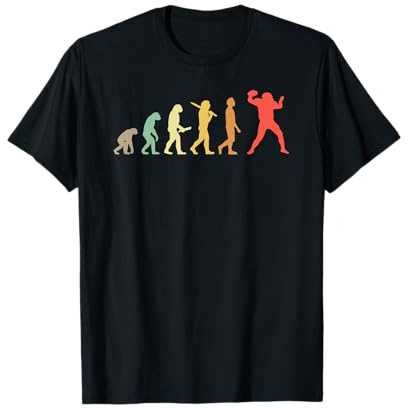 American Football Spieler Geschenkideen Evolution T-Shirt Schwarz S Klassisch Retro Cartoon Crew Neck Kurzarm Herren Männer