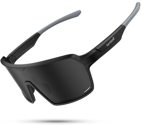 Lamicall XL Fahrradbrille Herren, Schnelle Brille Damen - [29g TR-90 Ultraleicht] Polarisiert Sportbrille Fahrrad mit Verstellbaren Nasenpad & Bügel, UV400 Laufbrille Sonnenbrille für Fahrrad/Laufen