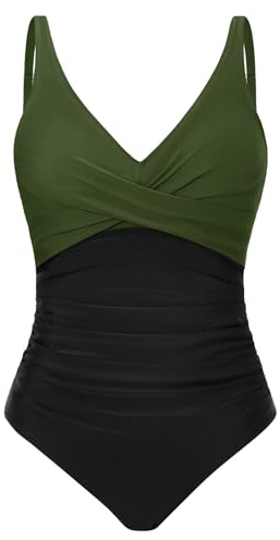 Tuopuda Badeanzug Damen Bauchweg Push Up Bademode Rückenlos Sexy V Ausschnitt Monokini One Piece Swimsuits Schlankheits Swimwear Einteiliger Badeanzüge