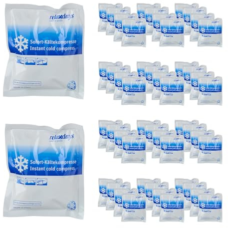 Relaxdays Kühlpack zum Knicken, Set, Sofort Kältekompresse, HxB: 14,5 x 12,5 cm, für Sport & unterwegs, weiß/blau