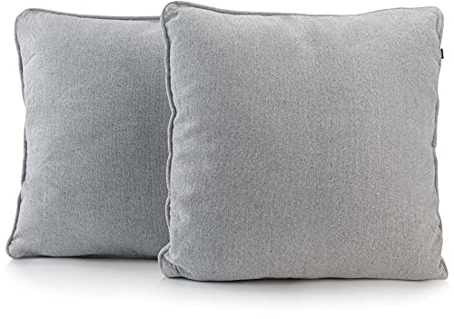Sofakissen mit Füllung und Bezug - Sofakissen 40x40 cm - Couchkissen Grau 2er Set mit viel Füllung – OekoTex zertifizierte Zierkissen für Sofa & Couch – Bequeme Dekokissen Wohnzimmer, Schlafzimmer