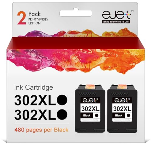 302XL Druckerpatronen 302 XL Kompatibel für HP 302 Druckerpatronen Schwarz | 302XL für HP Envy 4525 Druckerpatronen Envy 4520 4524 4527 Deskjet 1110 3630 3638 Officejet 3830 3831 3833 5220 (2er-Pack)