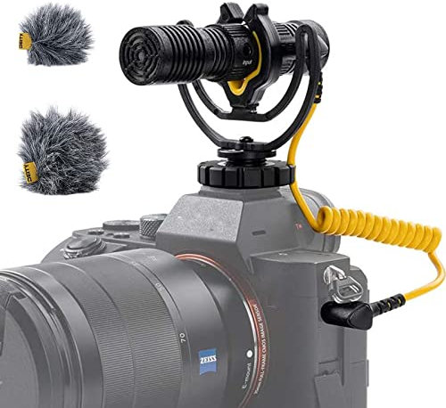Deity V Mic D4 Duo mikrofon Shotgun-Mikrofon mit Doppelkapsel-Mikrokamera Video mikrofon, Doppel-Nieren-Aufnahmemuster, Plug & Play, mit Rycote Lyre Shockmount für DSLRs, Camcorder, Smartphones