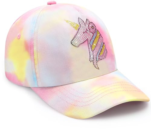 WAWSAM Mädchen Baseballkappe Kinder Cap mit Wendepailletten Verstellbare Kinder Baseballmütze Mädchen Sommer Sonnenhut für Kinder 3-8 Jahre
